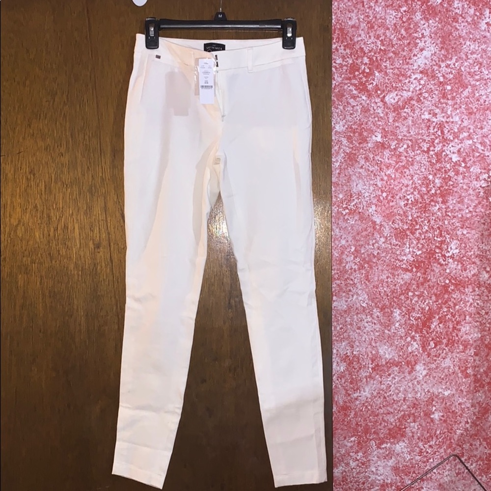 Off white skinny tight cotton rayon blend pants